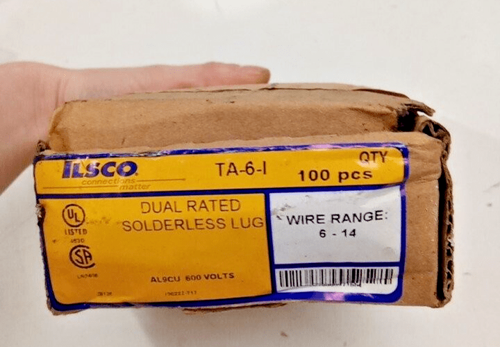 ð¥ð¥100 Pack Ilsco #TA-6-I Mechanical Lug 6-14 AWG AL/CU, 1/4