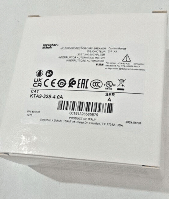 ð¥ð¥Sprecher & Schuh KTA9-32S-4.0A Motor Protection Circuit Breaker✳️✳️ - Image 2
