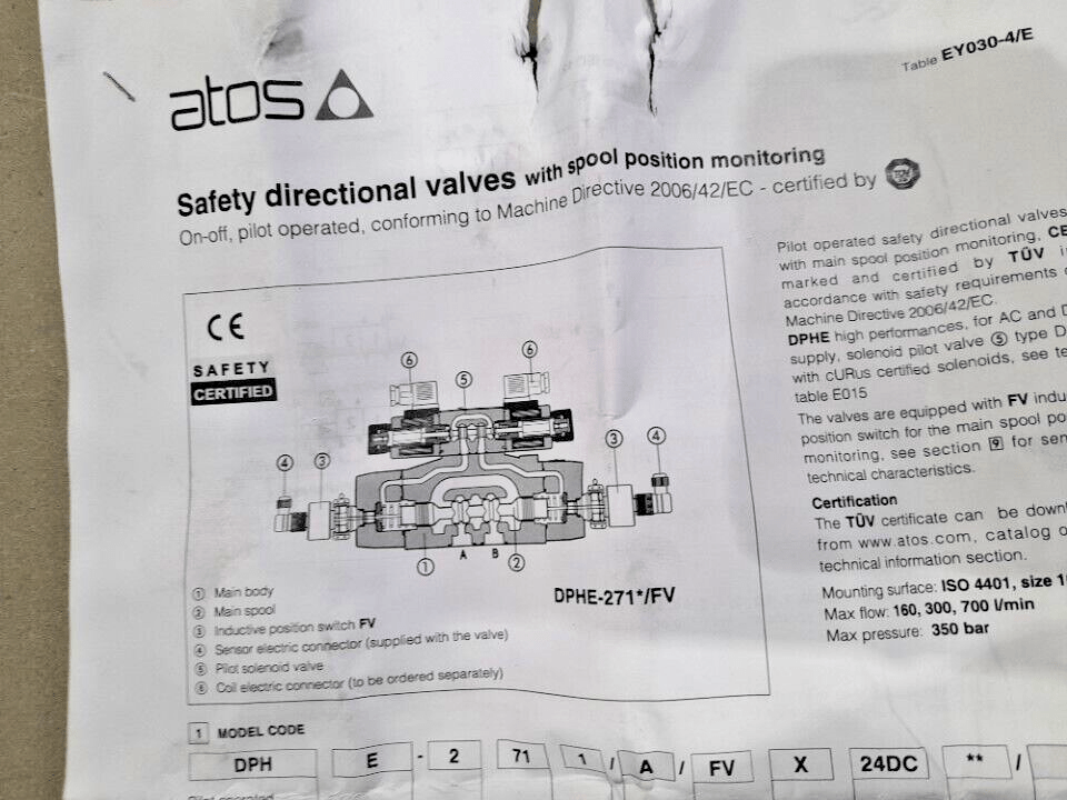 ð¥ð¥ATOS Hydraulic Valve DPHE-4630/2/FV-X 24DC 30✳️✳️ - Image 2