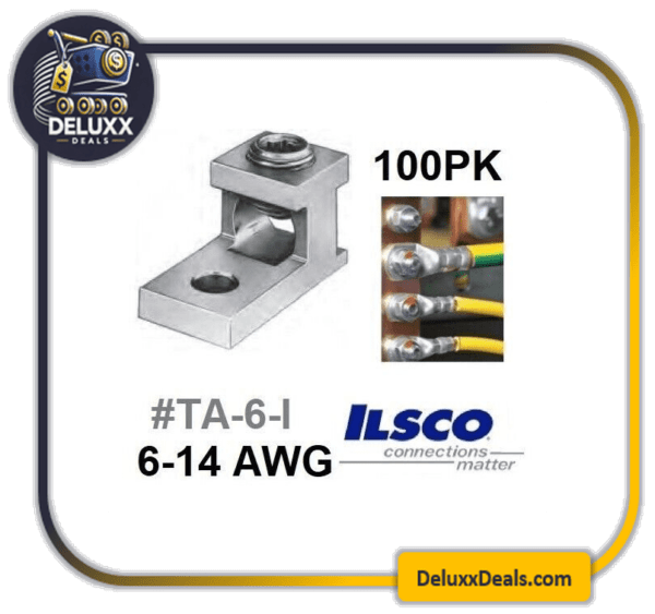 ð¥ð¥100 Pack Ilsco #TA-6-I Mechanical Lug 6-14 AWG AL/CU, 1/4