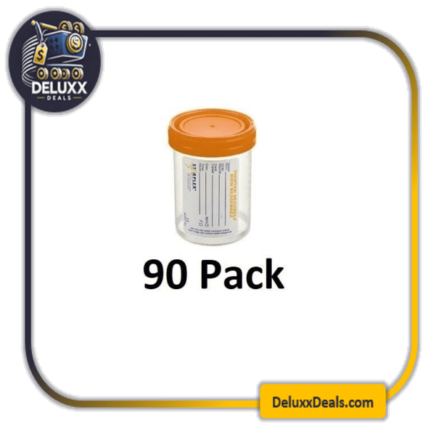 90 Pack Starplex Sterile Specimen sample bottle - 90ml - orange