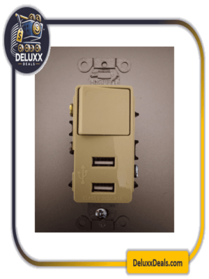 Bryant Hubble USBB102I - USB Charger Switch Outlet Dual 2 Port - Ivory