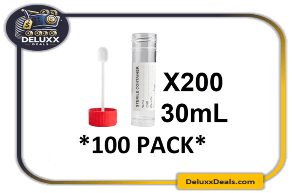 Fecal Collection Stool Container Sterile Sample Specimen Bottle Cup 30ML 100 PK