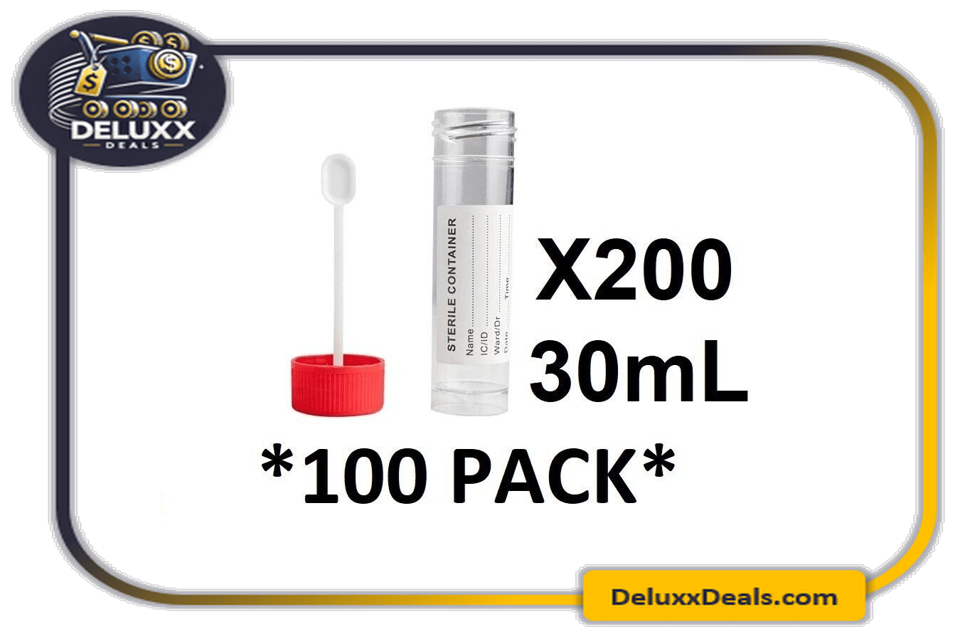 Fecal Collection Stool Container Sterile Sample Specimen Bottle Cup 30ML 100 PK