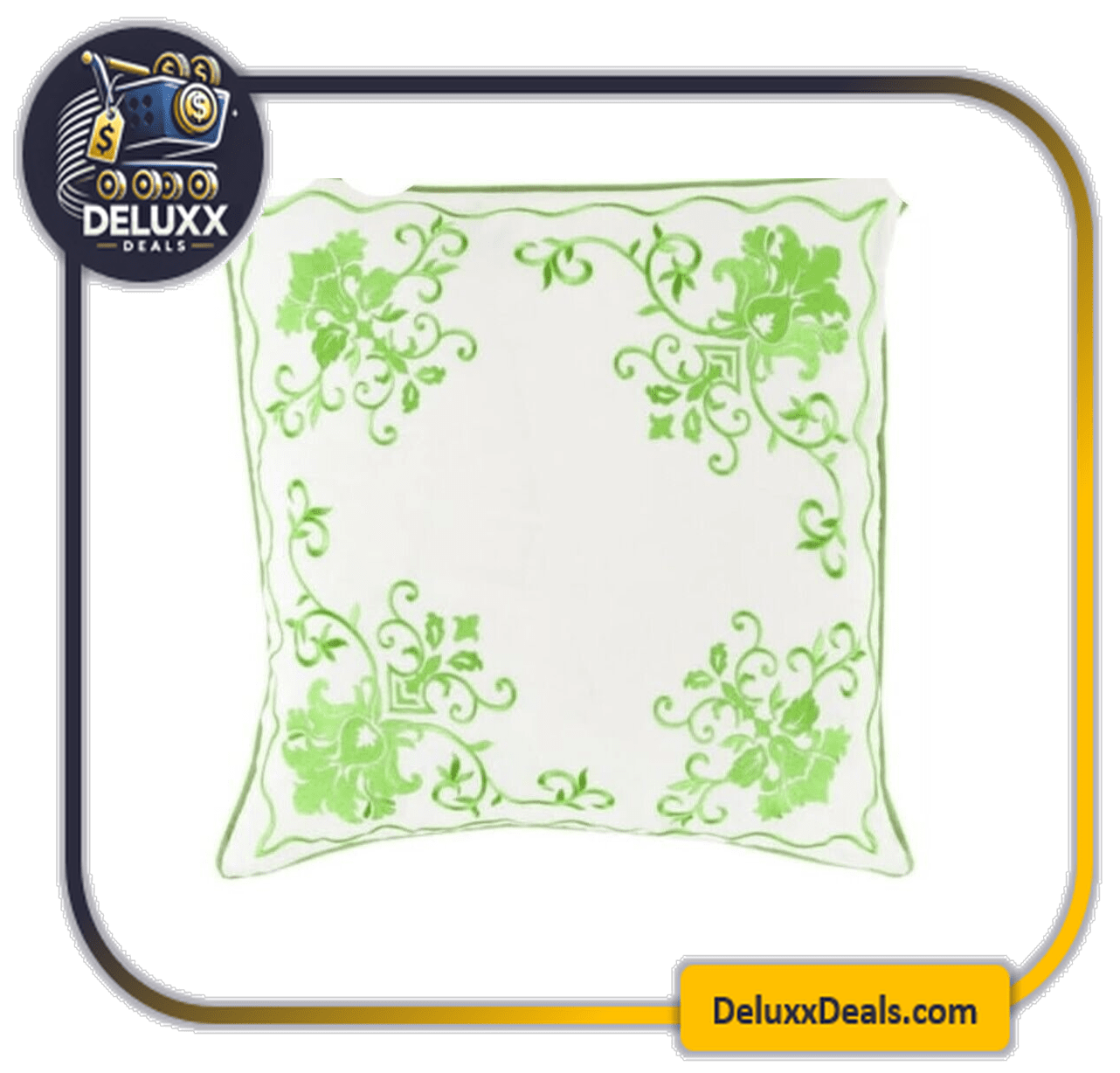 Surya Eloise Grass Green and Cream Pillow Cover - 18