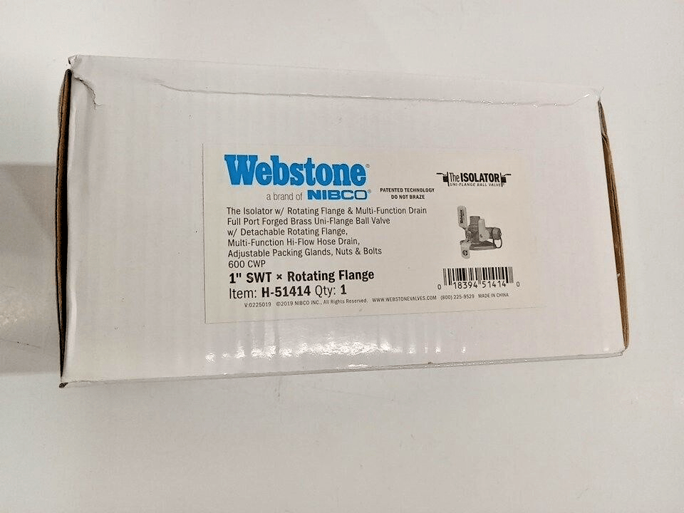 🔥🔥3 Pack Webstone H-51414 1 Inch SWT x Rotating Flange Full Port Forged Brass - Image 2