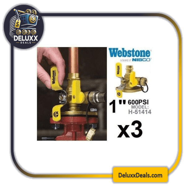 🔥🔥3 Pack Webstone H-51414 1 Inch SWT x Rotating Flange Full Port Forged Brass