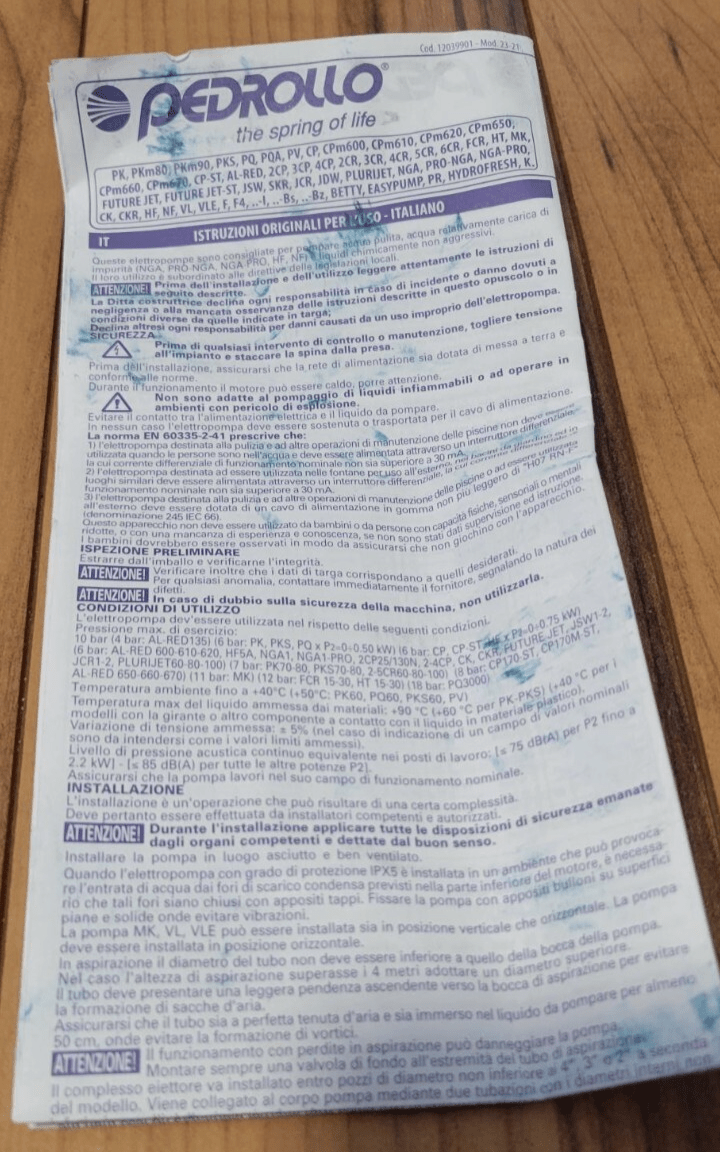 ✳️Duty Free✳️Pedrollo PQ60-BS 0.37 kW 0.5 HP Three-Phase Impeller Electric Pump - Image 3