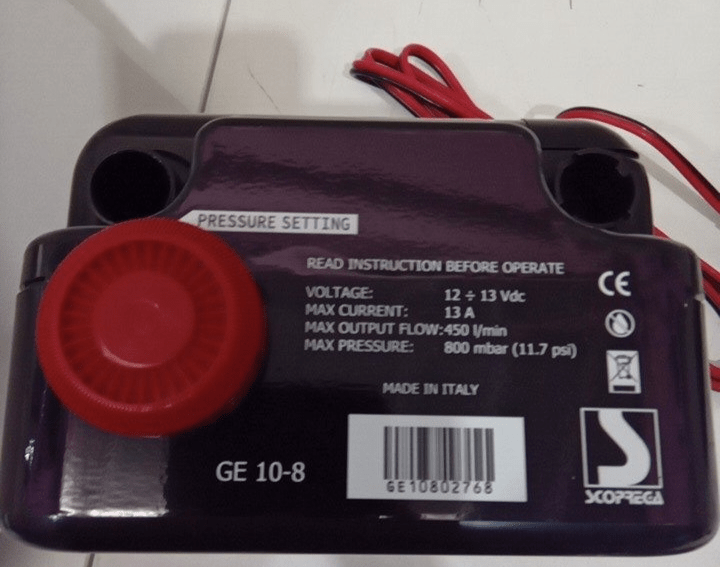 ✳️Duty Free✳️Scoprega GE 10-8 Electric Air Pump (12V / 800mBar / 450 LPM)ð¥ - Image 2