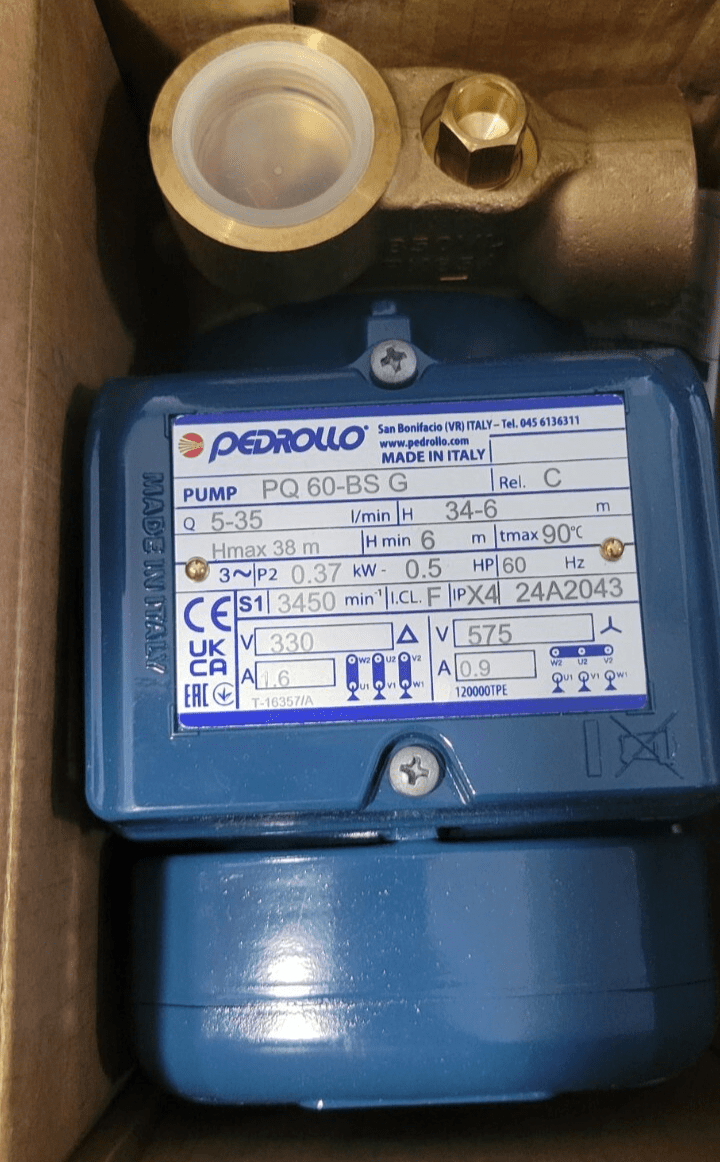 ✳️Duty Free✳️Pedrollo PQ60-BS 0.37 kW 0.5 HP Three-Phase Impeller Electric Pump - Image 2