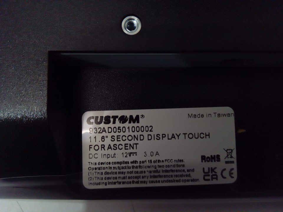 ✳️Duty Free✳️Pos-X Custom 11.6 Second Display Touch Ascent/Peak 932AD050100002 - Image 3