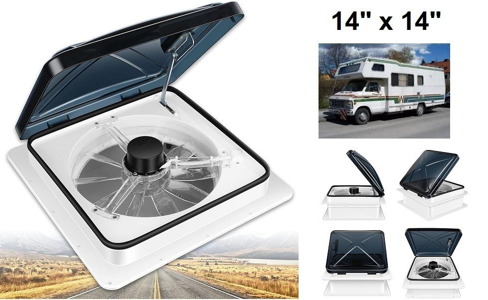 Starvent RV Roof Vent Fan 6-Speed-Reversible Standard, Smoke Lid