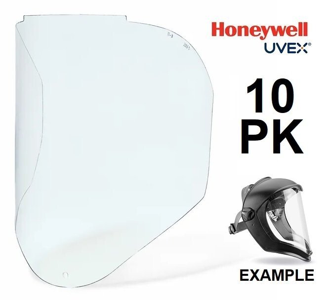 10 Pack - S8550 Clear Uncoated Replacement Visor, Polycarbonate